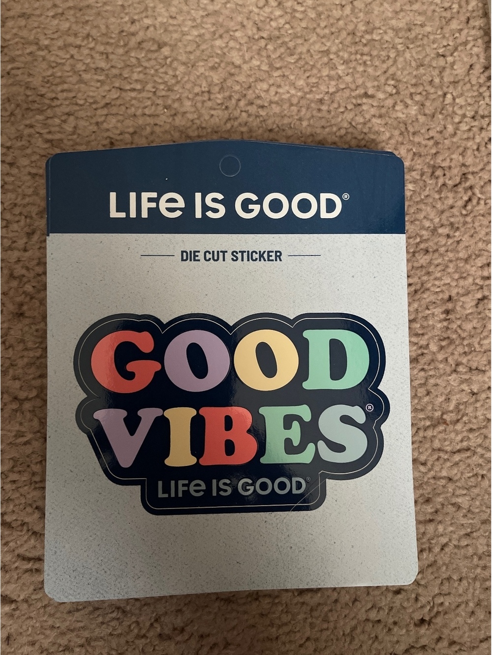 Life is Good Good Vibes Die Cut Sticker, BUNDLE PACK OF 25